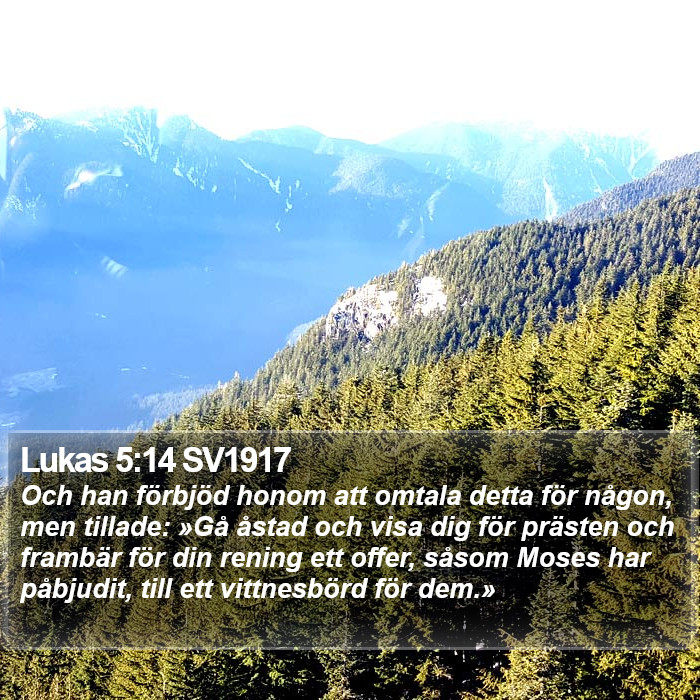 Lukas 5:14 SV1917 Bible Study