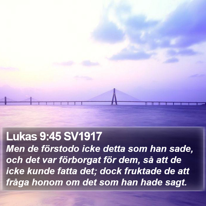 Lukas 9:45 SV1917 Bible Study