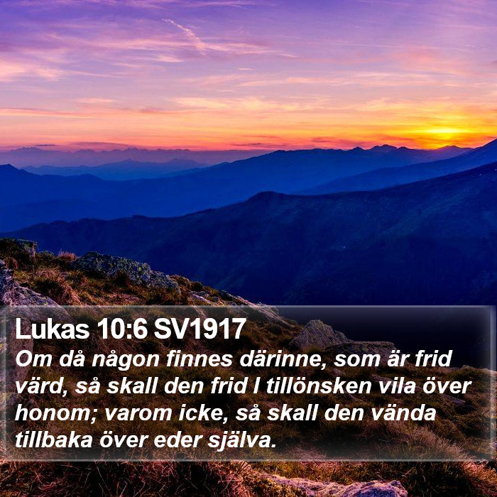 Lukas 10:6 SV1917 Bible Study