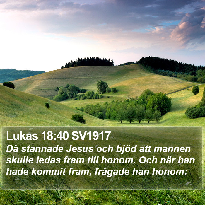 Lukas 18:40 SV1917 Bible Study