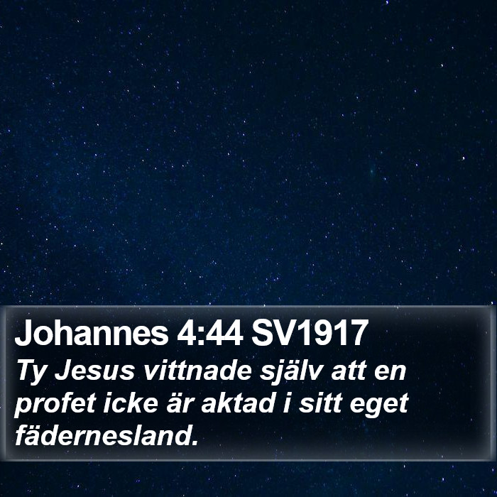 Johannes 4:44 SV1917 Bible Study