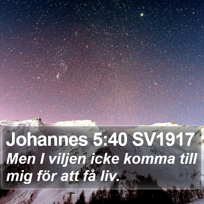 Johannes 5:40 SV1917 Bible Study