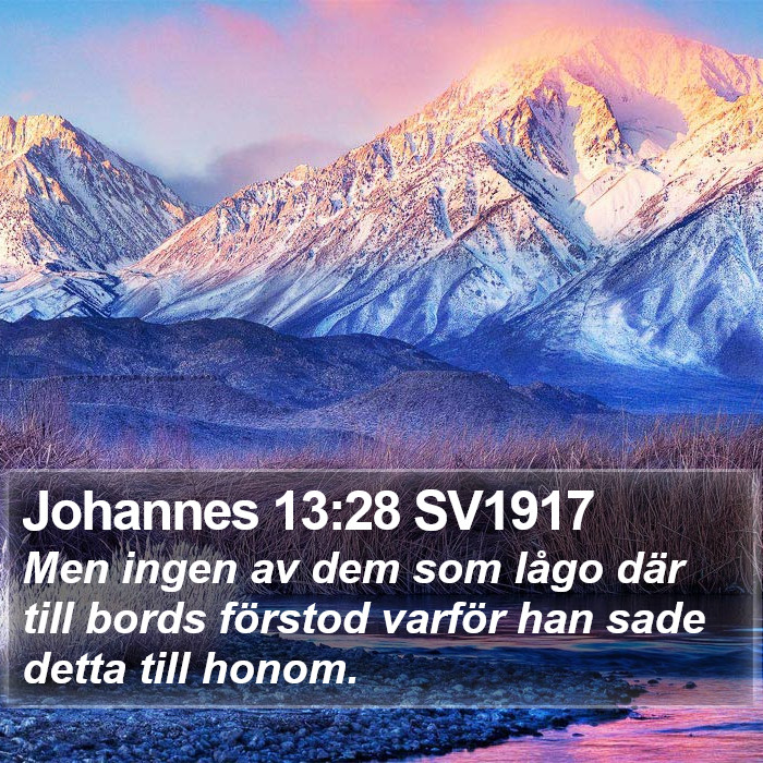 Johannes 13:28 SV1917 Bible Study