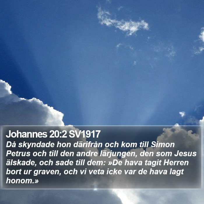 Johannes 20:2 SV1917 Bible Study