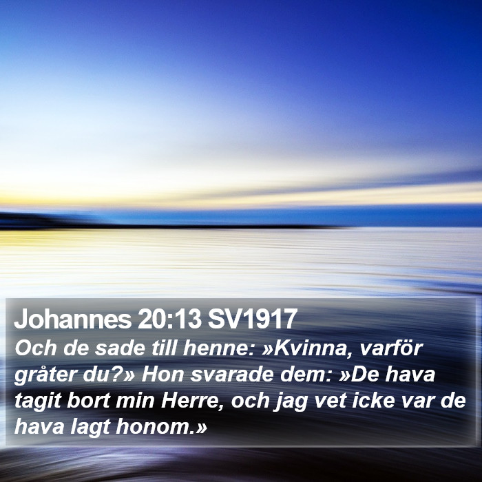 Johannes 20:13 SV1917 Bible Study