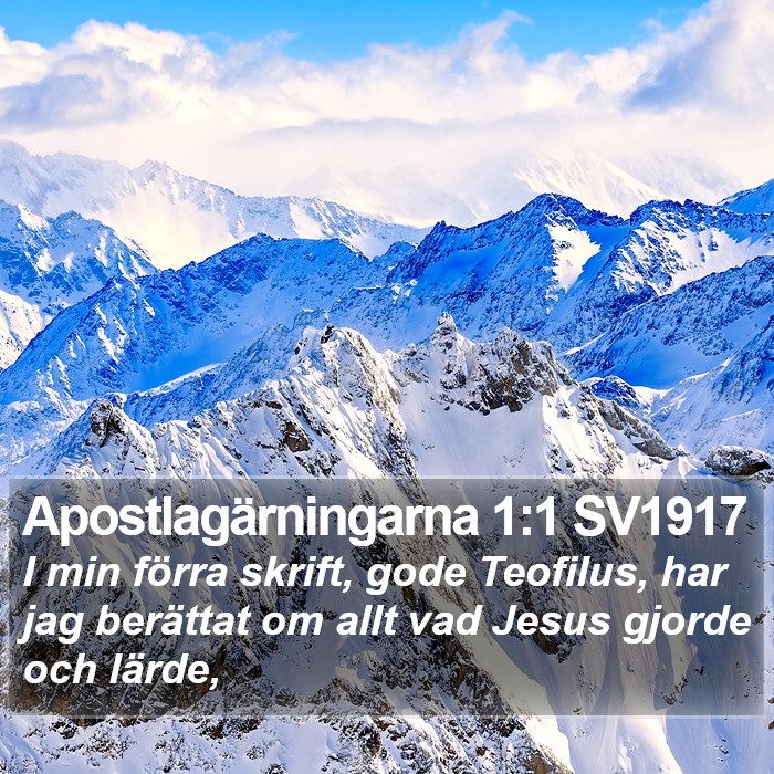 Apostlagärningarna 1:1 SV1917 Bible Study