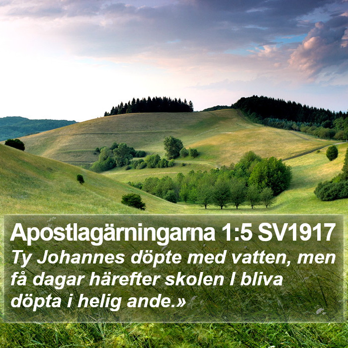 Apostlagärningarna 1:5 SV1917 Bible Study