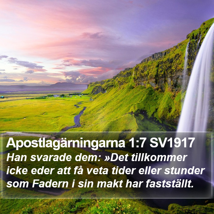 Apostlagärningarna 1:7 SV1917 Bible Study