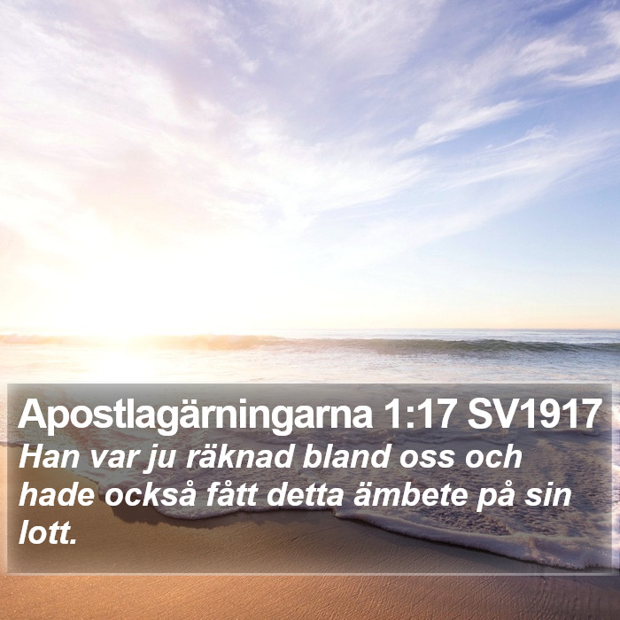 Apostlagärningarna 1:17 SV1917 Bible Study