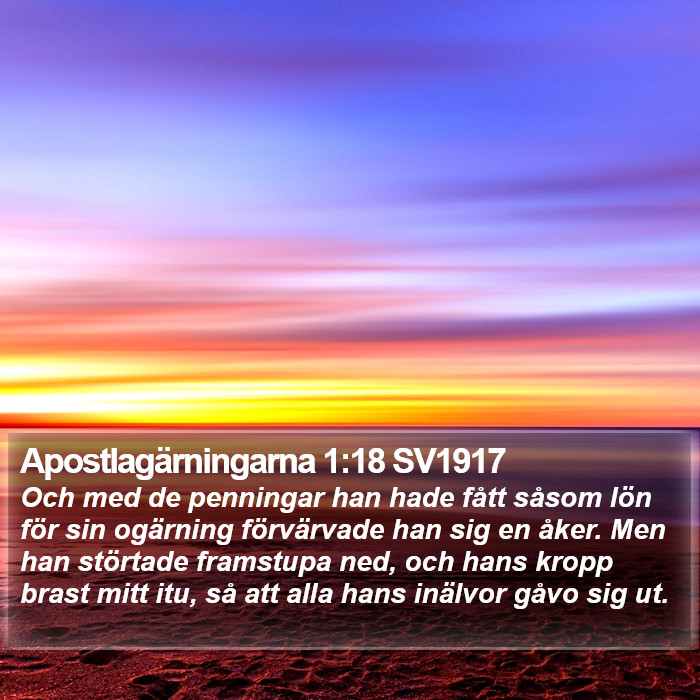 Apostlagärningarna 1:18 SV1917 Bible Study