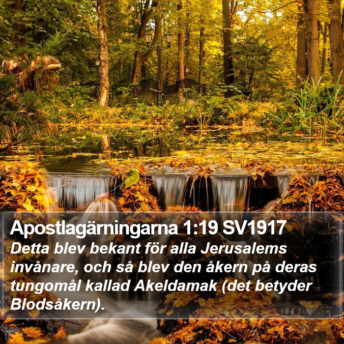 Apostlagärningarna 1:19 SV1917 Bible Study