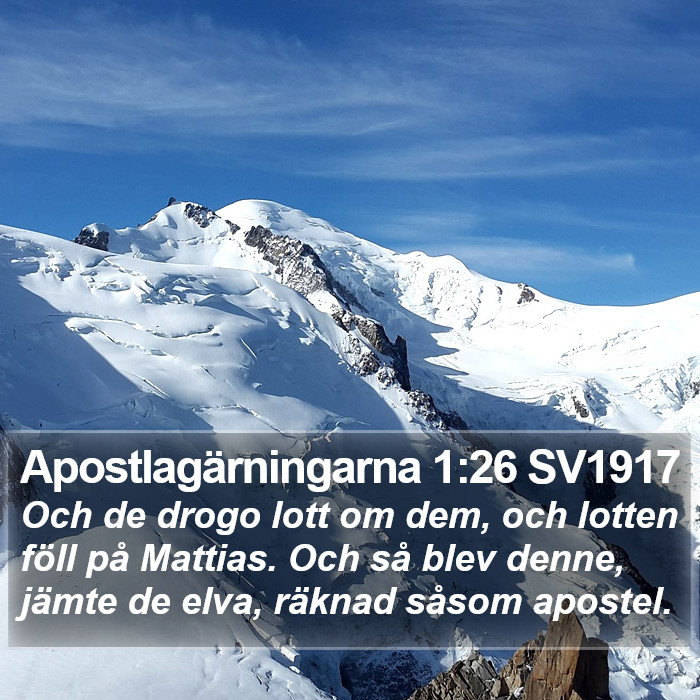 Apostlagärningarna 1:26 SV1917 Bible Study