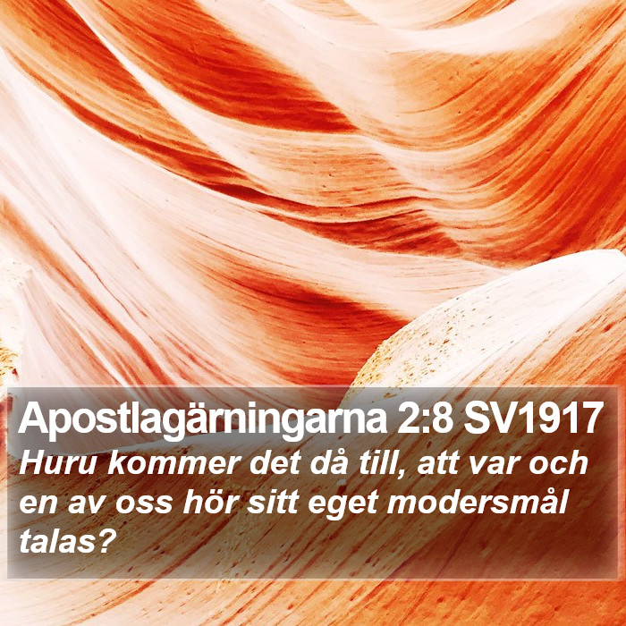 Apostlagärningarna 2:8 SV1917 Bible Study