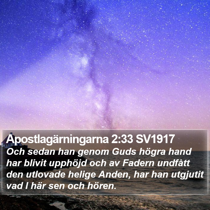 Apostlagärningarna 2:33 SV1917 Bible Study