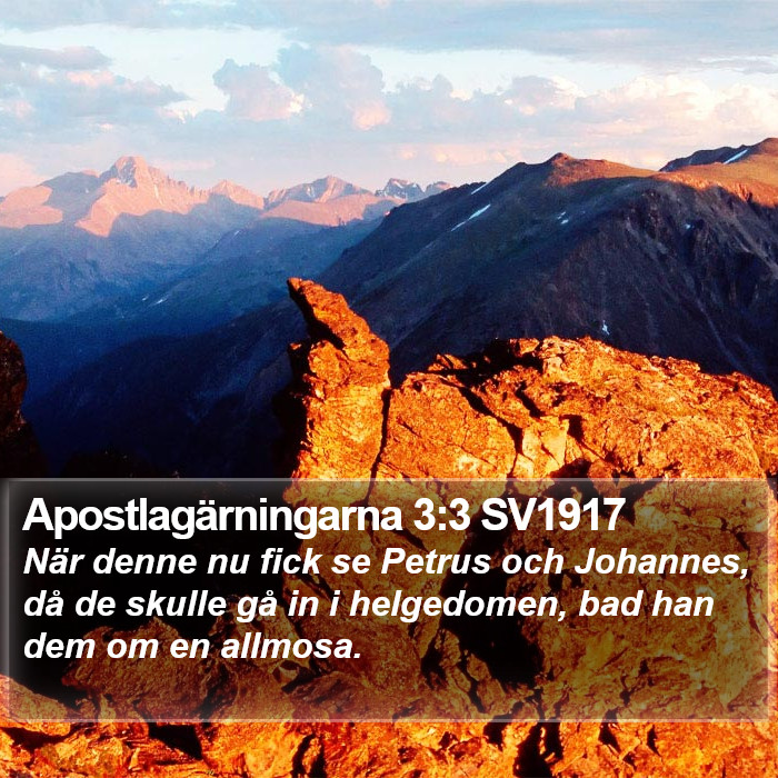 Apostlagärningarna 3:3 SV1917 Bible Study