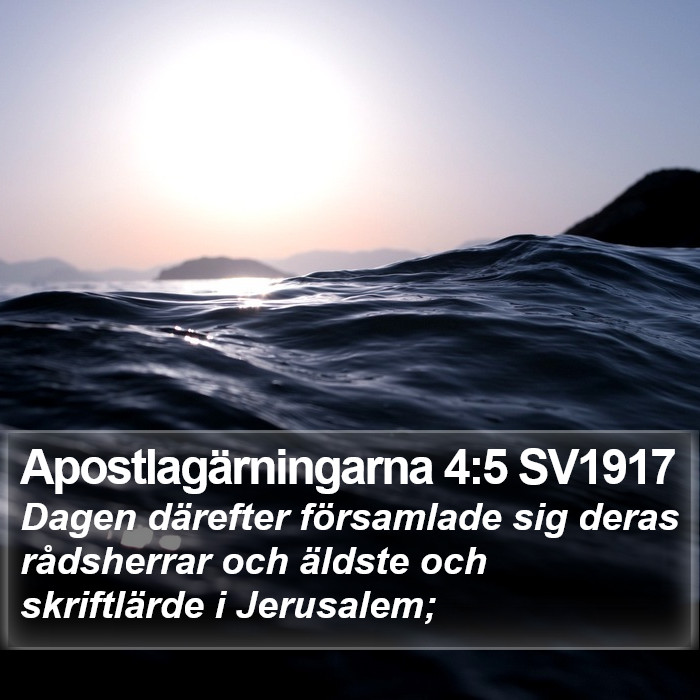 Apostlagärningarna 4:5 SV1917 Bible Study