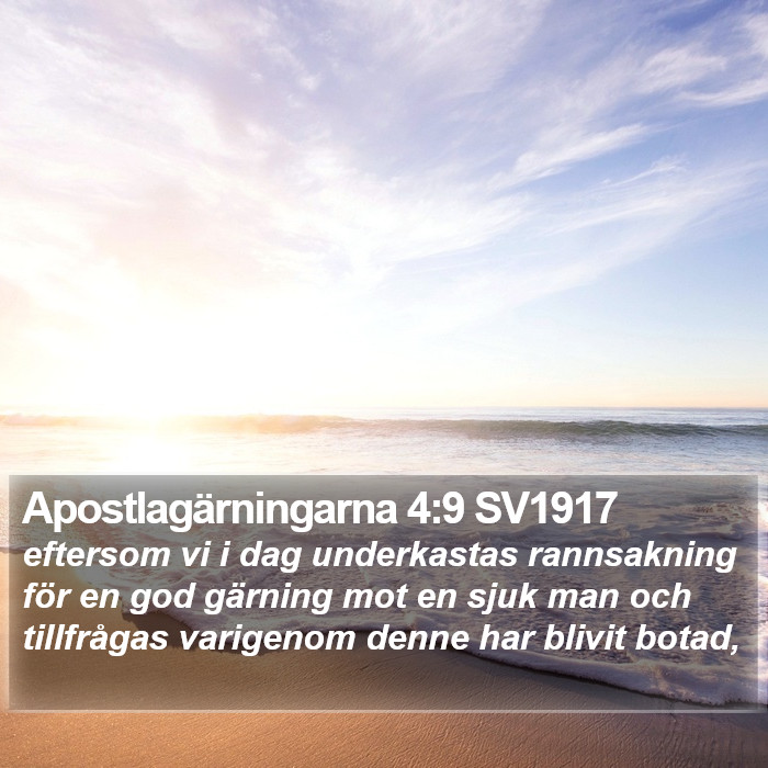 Apostlagärningarna 4:9 SV1917 Bible Study