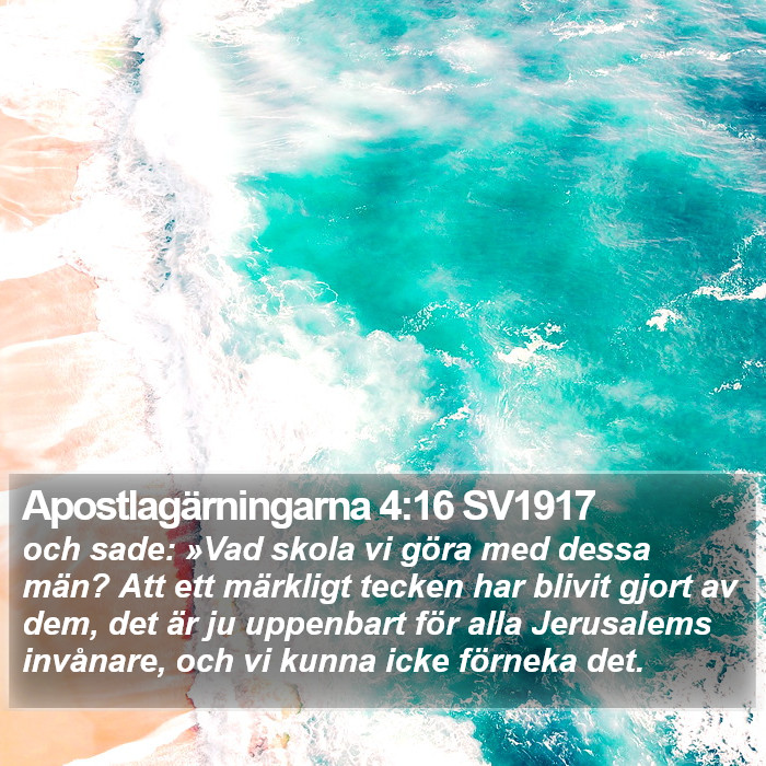 Apostlagärningarna 4:16 SV1917 Bible Study