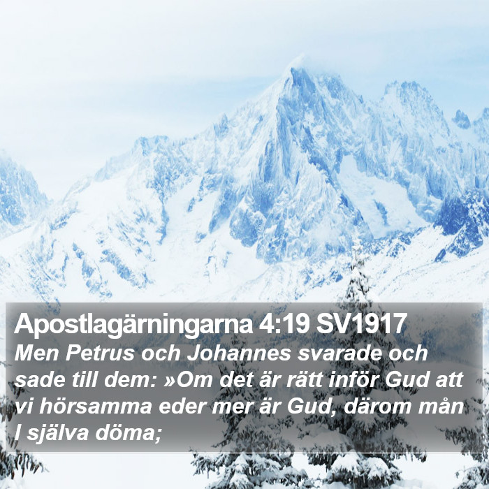 Apostlagärningarna 4:19 SV1917 Bible Study