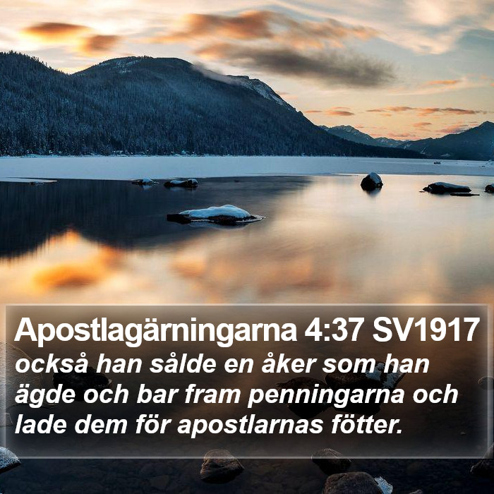 Apostlagärningarna 4:37 SV1917 Bible Study