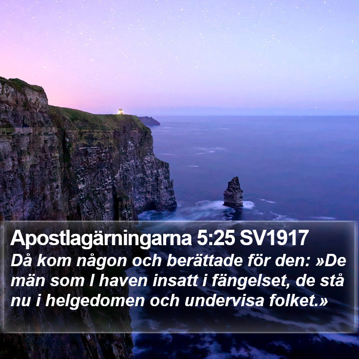 Apostlagärningarna 5:25 SV1917 Bible Study