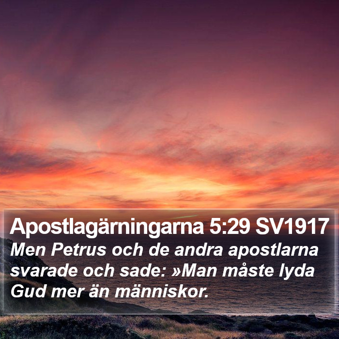 Apostlagärningarna 5:29 SV1917 Bible Study