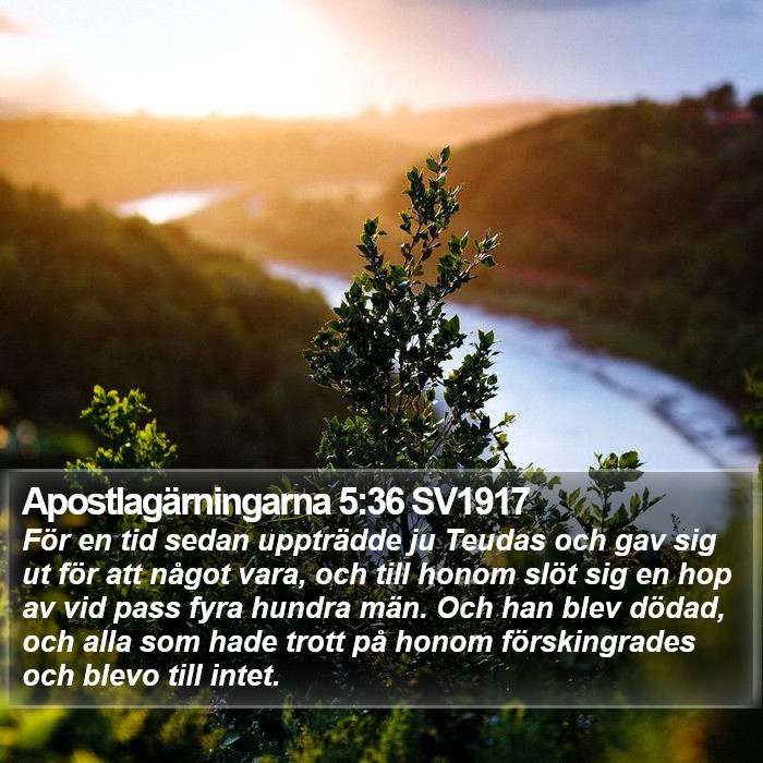 Apostlagärningarna 5:36 SV1917 Bible Study