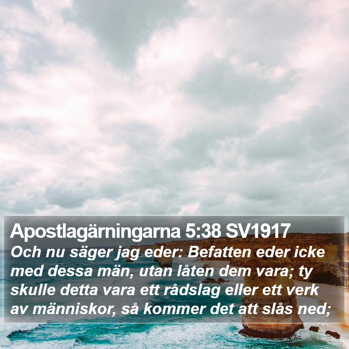 Apostlagärningarna 5:38 SV1917 Bible Study