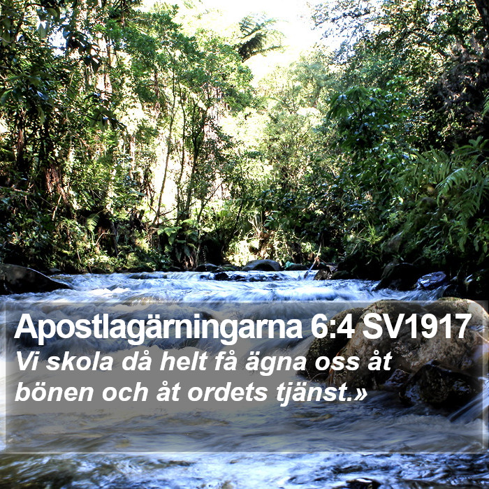 Apostlagärningarna 6:4 SV1917 Bible Study