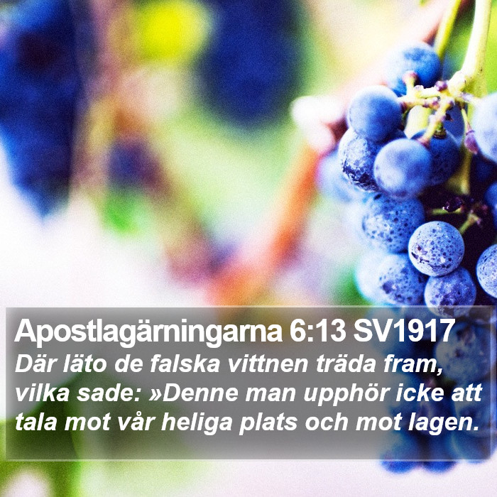 Apostlagärningarna 6:13 SV1917 Bible Study