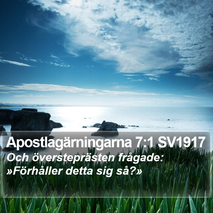 Apostlagärningarna 7:1 SV1917 Bible Study