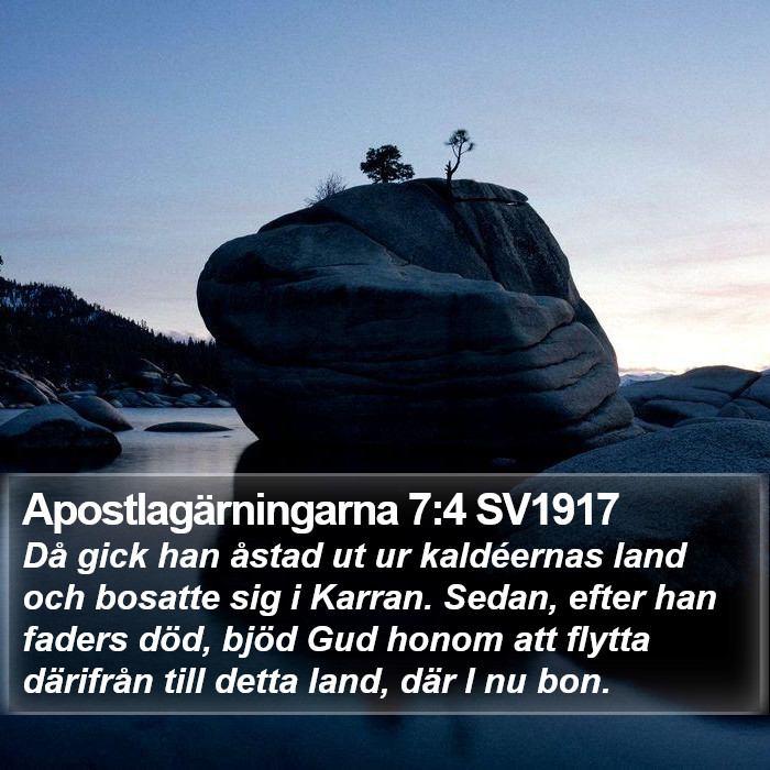 Apostlagärningarna 7:4 SV1917 Bible Study