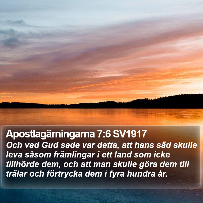 Apostlagärningarna 7:6 SV1917 Bible Study