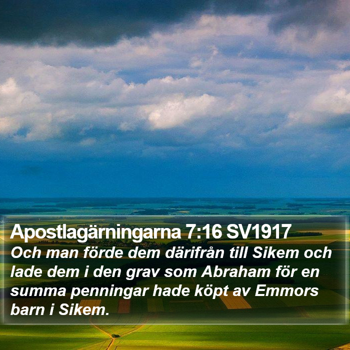 Apostlagärningarna 7:16 SV1917 Bible Study