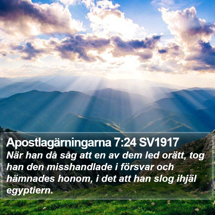 Apostlagärningarna 7:24 SV1917 Bible Study