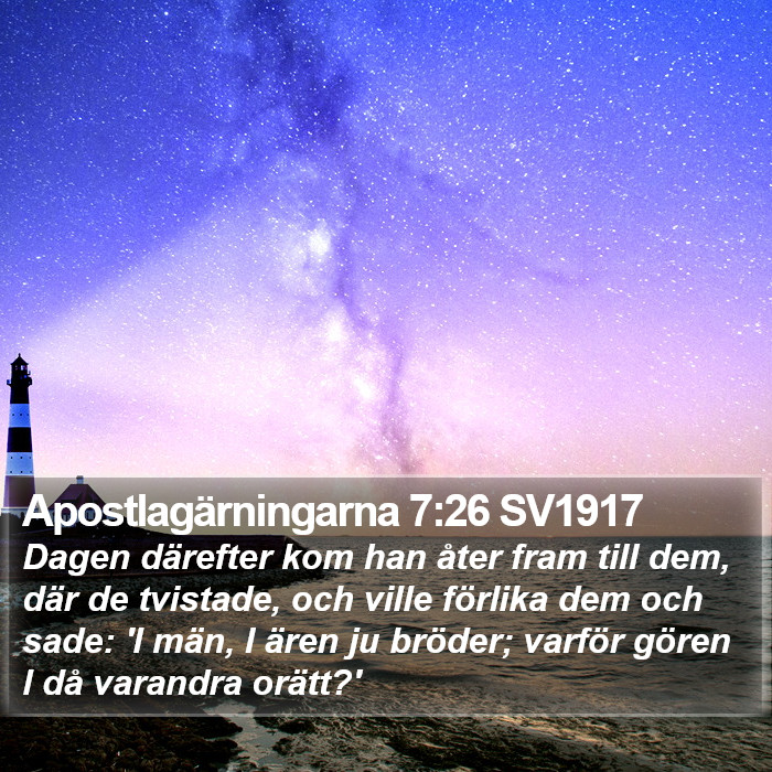 Apostlagärningarna 7:26 SV1917 Bible Study