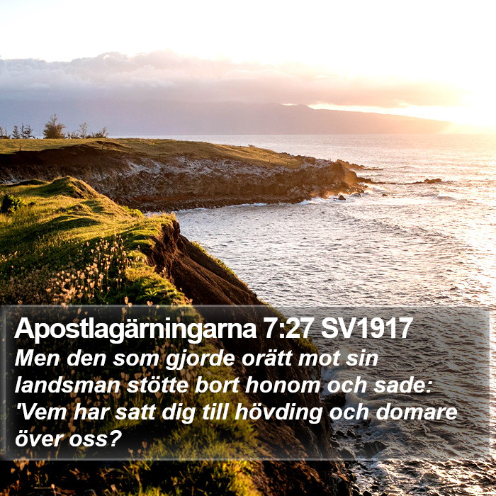 Apostlagärningarna 7:27 SV1917 Bible Study