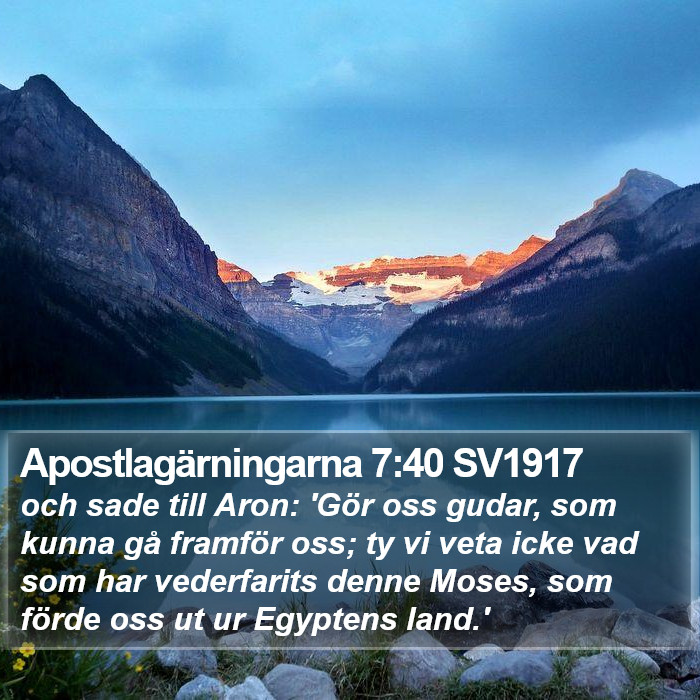 Apostlagärningarna 7:40 SV1917 Bible Study