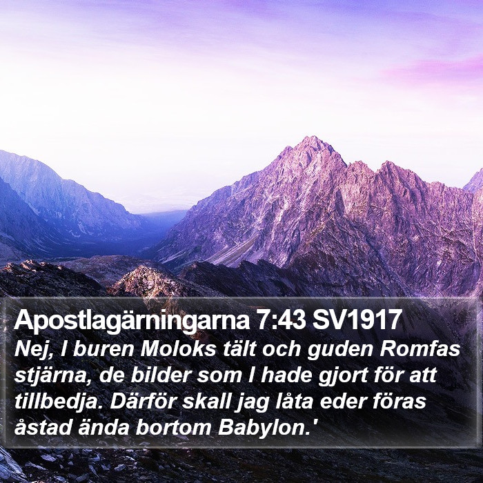 Apostlagärningarna 7:43 SV1917 Bible Study