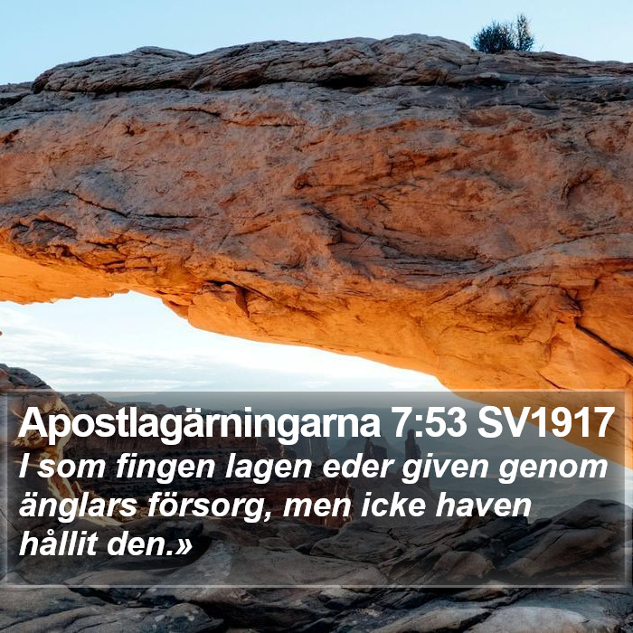 Apostlagärningarna 7:53 SV1917 Bible Study