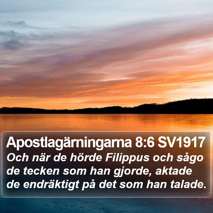 Apostlagärningarna 8:6 SV1917 Bible Study