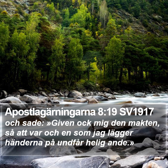Apostlagärningarna 8:19 SV1917 Bible Study