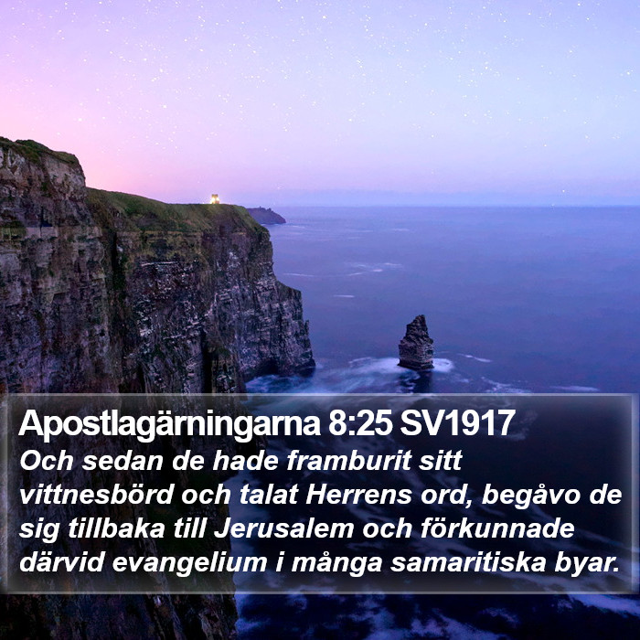 Apostlagärningarna 8:25 SV1917 Bible Study