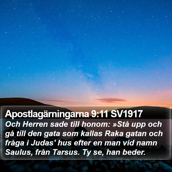 Apostlagärningarna 9:11 SV1917 Bible Study