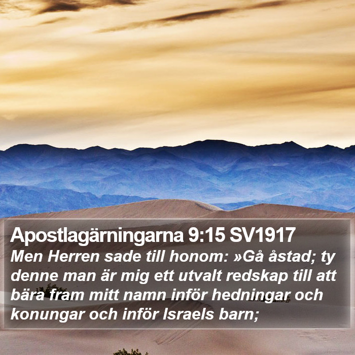 Apostlagärningarna 9:15 SV1917 Bible Study