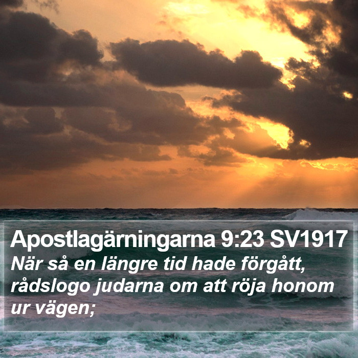 Apostlagärningarna 9:23 SV1917 Bible Study