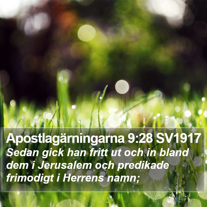 Apostlagärningarna 9:28 SV1917 Bible Study