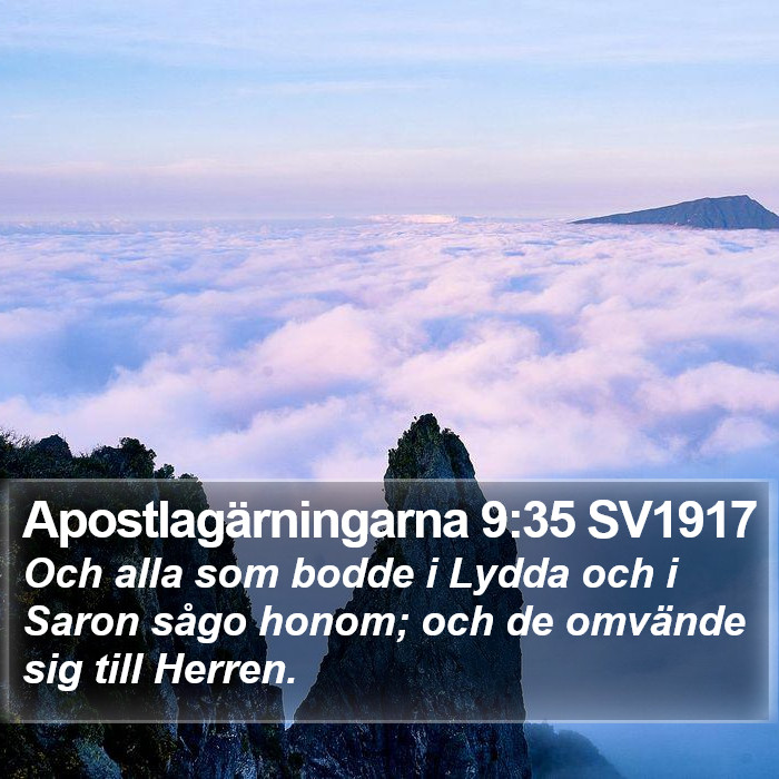 Apostlagärningarna 9:35 SV1917 Bible Study