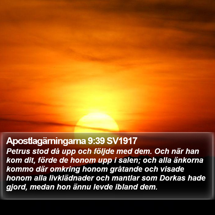 Apostlagärningarna 9:39 SV1917 Bible Study