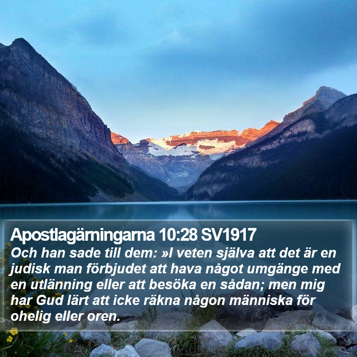 Apostlagärningarna 10:28 SV1917 Bible Study